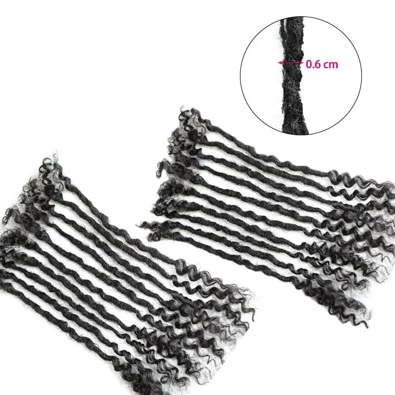 Human Hair Loc Extensions With Curly Ends- Natural Black #1B 10 Human Hair Loc Extensions With Curly Ends- Natural Black #1B - Image 8