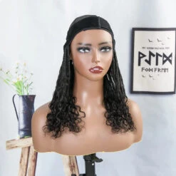 💥Flash Sale | Grab & Go Braids Band Wig Boho Style With Human Hair Curls 33 💥Flash Sale | Grab & Go Braids Band Wig Boho Style With Human Hair Curls -Hot Lingerie Hub 10 Inch Braids band Human Hair