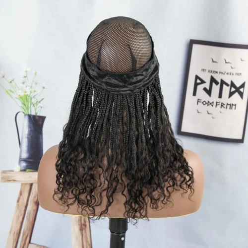 💥Flash Sale | Grab & Go Braids Band Bob Wig Boho Style With Human Hair Curls -Hot Lingerie Hub 10 Inch Braids band Human Hair ywigs