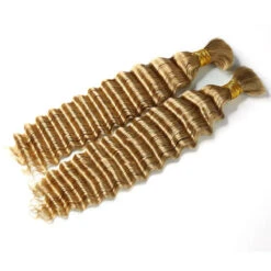 #27 Honey Blonde Deep Wave Bulk Hair Extensions For Braiding -Hot Lingerie Hub 27 Honey Blonde Deep Wave Bulk Hair Extensions for Braiding