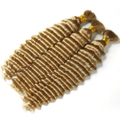 #27 Honey Blonde Deep Wave Bulk Hair Extensions For Braiding -Hot Lingerie Hub 27 Honey Blonde Deep Wave Bulk Hair Extensions for Braiding