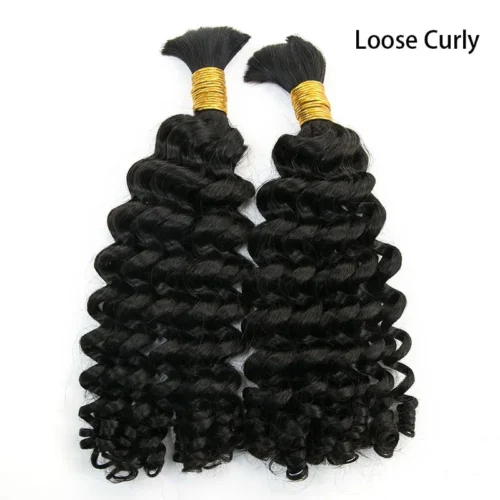 Wholesale - Boho Human Hair Bulk For Braiding (Price For 1 Bundle) -Hot Lingerie Hub 2bundlesofloosecurlyhumanhairbulk