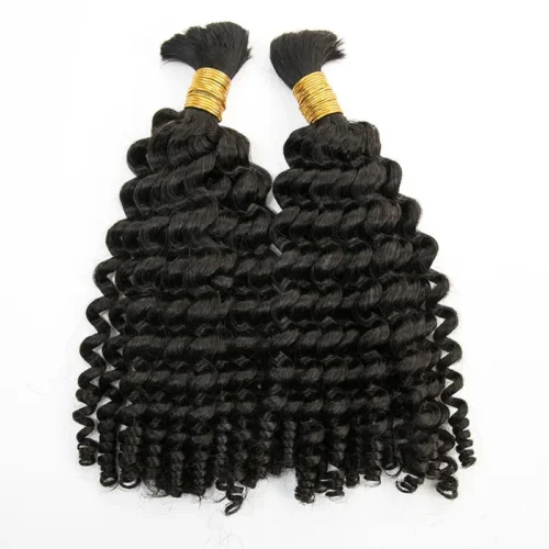 Wholesale - Boho Human Hair Bulk For Braiding (Price For 1 Bundle) -Hot Lingerie Hub 2bundlesofspiralcurlhumanhairbulk