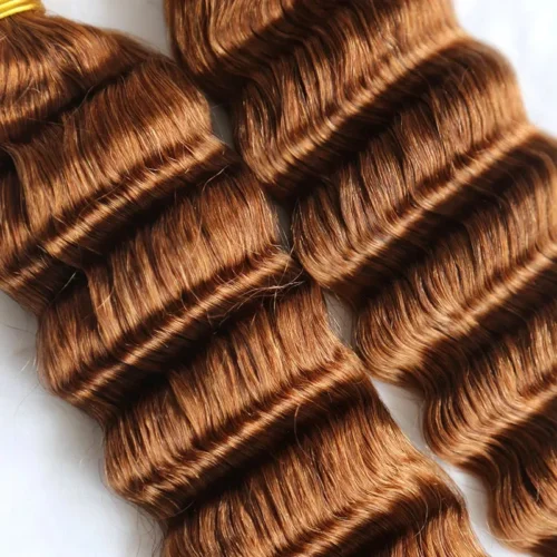 #30 Light Brown Deep Wave Bulk Hair Extensions For Braiding -Hot Lingerie Hub 3 Dark Brown Deep Wave BulkHair Extensions