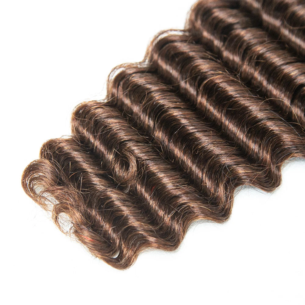 #4 Medium Brown Deep Wave Bulk Hair Extensions For Braiding 8 #4 Medium Brown Deep Wave Bulk Hair Extensions For Braiding - Image 6