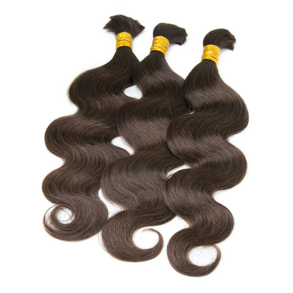#4 Medium Brown Body Wave Bulk Human Braiding Hair 3 #4 Medium Brown Body Wave Bulk Human Braiding Hair