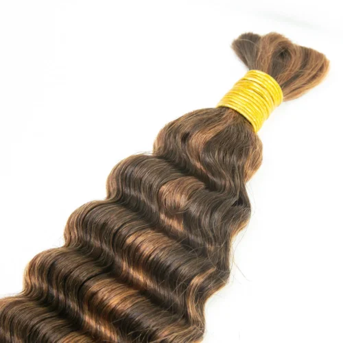 #4/#30 Piano Color Deep Wave Bulk Hair Extensions For Braiding -Hot Lingerie Hub 4 30 human hair for boho braids