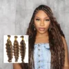 #4/#27/#30 Mix Color Blend Loose Deep Wave Bulk Human Braiding Hair -Hot Lingerie Hub Blend Blonde Brown Boho Human Hair Bulk