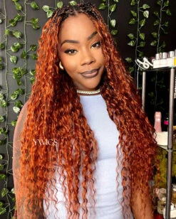 #350 Flaming Ginger Deep Wave Bulk Hair Extensions For Braiding 11 #350 Flaming Ginger Deep Wave Bulk Hair Extensions For Braiding -Hot Lingerie Hub Braided Mohaw Boho Style Ginger