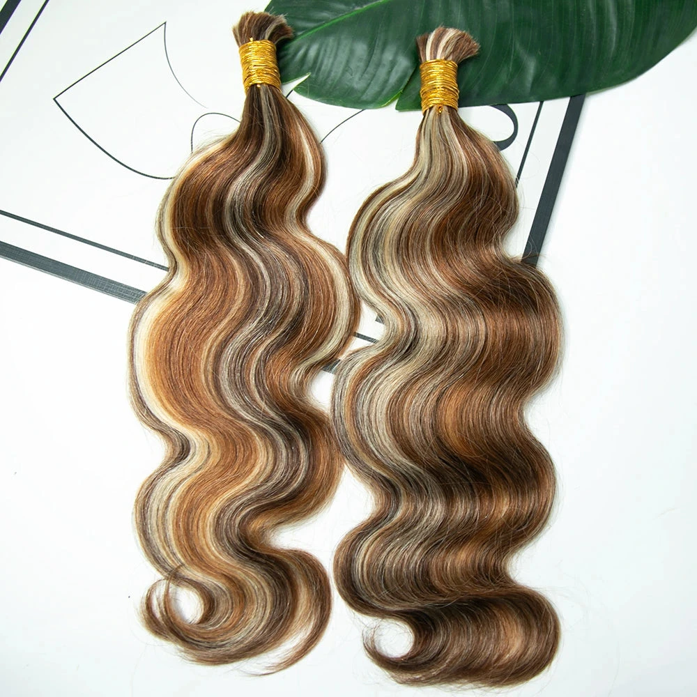 #4/#30/#613 Mix Color Blend Body Wave Bulk Human Braiding Hair 5 #4/#30/#613 Mix Color Blend Body Wave Bulk Human Braiding Hair - Image 3