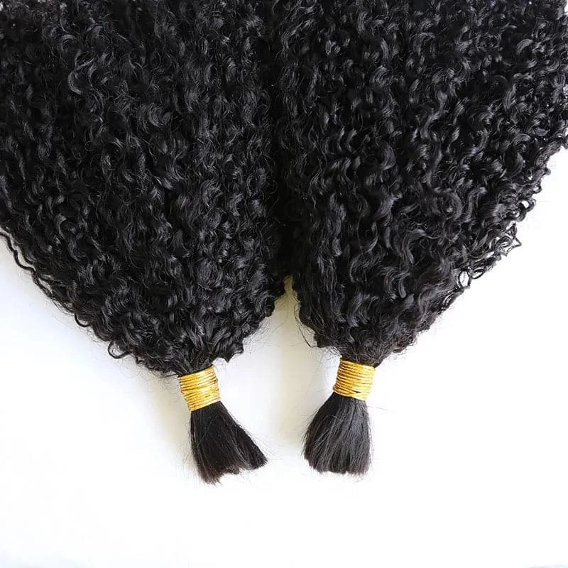 Double Drawn Burmese Multi-Textured Kinky Curly Human Braiding Hair 6 Double Drawn Burmese Multi-Textured Kinky Curly Human Braiding Hair - Image 4