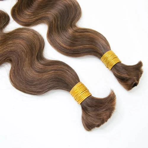 #4/#30 Mix Color Blend Body Wave Bulk Human Braiding Hair -Hot Lingerie Hub Chestnut Brown Body Wave Bulk Hair for Boho Braids