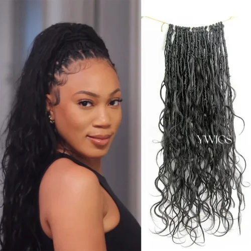 Pre-looped Crochet Boho Locs With Body Wave Virgin Human Hair Curls -Hot Lingerie Hub Crochet boho locs with body wave curls ywigs