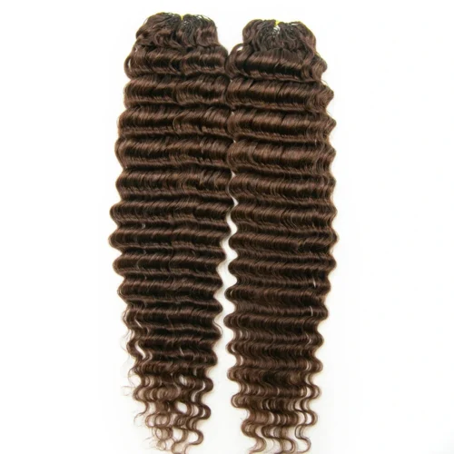 #4 Medium Brown Deep Wave Human Crochet Hair -Hot Lingerie Hub Deep Wave 4 Medium Brown Human Crochet Hair for Woman