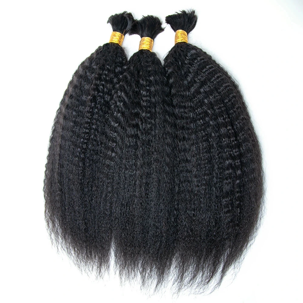 Double Drawn Burmese Kinky Straight Human Hair Bulk 5 Double Drawn Burmese Kinky Straight Human Hair Bulk - Image 3