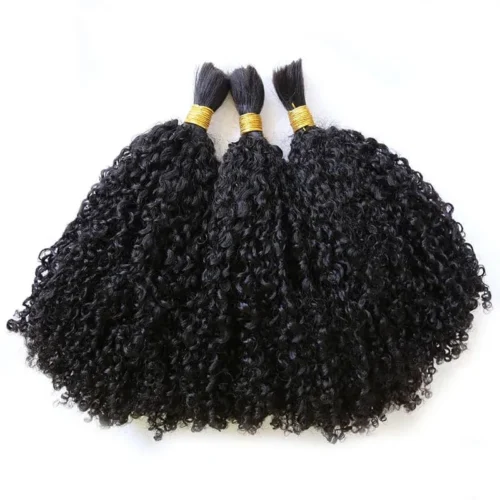 Double Drawn Burmese Multi-Textured Kinky Curly Human Braiding Hair