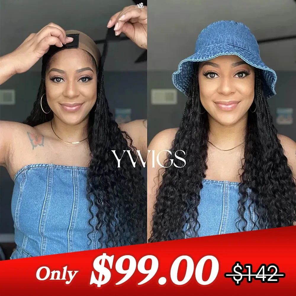 💥Flash Sale | Grab & Go Braids Band Wig Boho Style With Human Hair Curls 3 💥Flash Sale | Grab & Go Braids Band Wig Boho Style With Human Hair Curls
