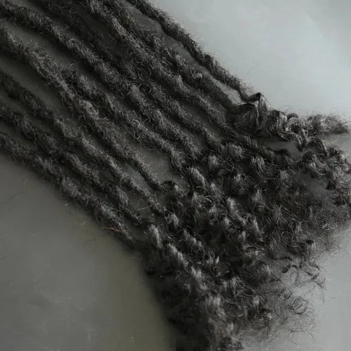 Human Hair Loc Extensions With Curly Ends- Natural Black #1B -Hot Lingerie Hub GoddessLocs