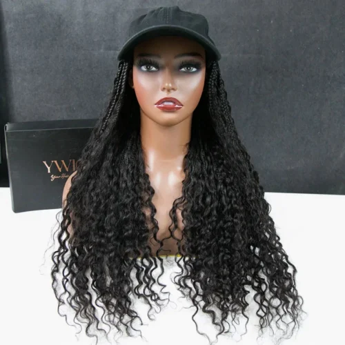 💥Flash Sale | Grab & Go Braids Cap Wig Boho Style With Human Hair Curls -Hot Lingerie Hub Grab and go braids cap wig