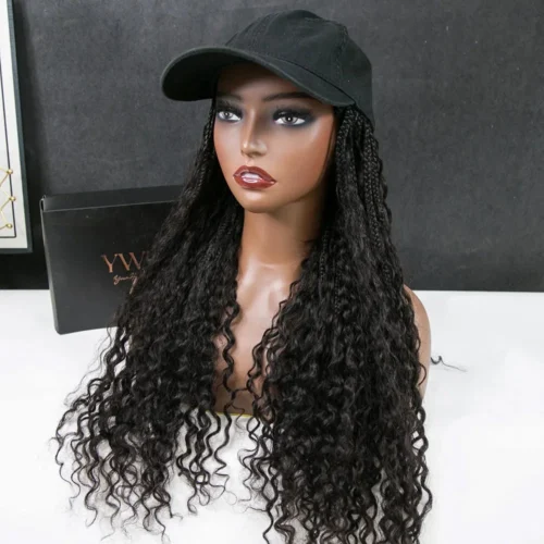 💥Flash Sale | Grab & Go Braids Cap Wig Boho Style With Human Hair Curls -Hot Lingerie Hub Grab and go braids cap wig boho style