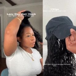 💥Flash Sale | Grab & Go Braids Cap Wig Boho Style With Human Hair Curls -Hot Lingerie Hub Grab and go braids cap wig for sale ywigs
