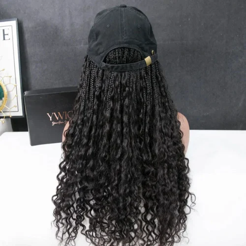 💥Flash Sale | Grab & Go Braids Cap Wig Boho Style With Human Hair Curls -Hot Lingerie Hub Grab and go braids cap wig for winter