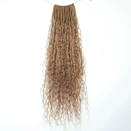 #27 Honey Blonde Pre-looped Crochet Boho Locs With Human Hair Curls -Hot Lingerie Hub Honey BlondePre looped Crochet Boho Locs with Human Hai Curls