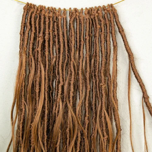 Pre-looped Light Auburn Human Hair Crochet Boho Locs With Body Wave Curls -Hot Lingerie Hub Human Hair Crochet Boho Locs