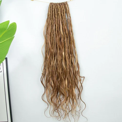 Wholesale - Crochet Boho Locs With Human Hair Curls (Price For 1 Pack Of 24 Locs) -Hot Lingerie Hub Human Hair Crochet Goddess Locs With Body Wave Curls 1