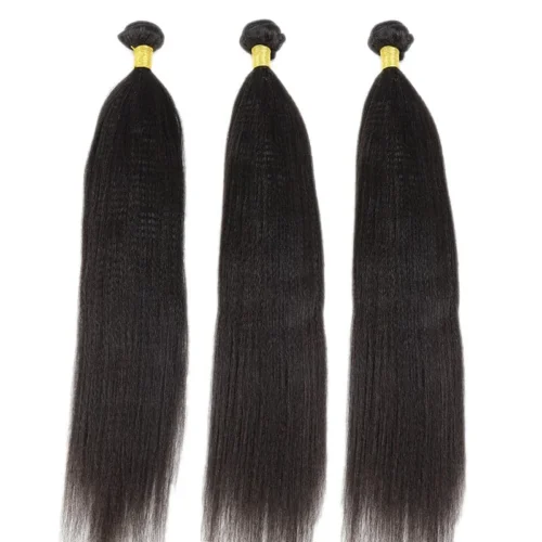 Light Yaki Human Hair Bundles Natural Color