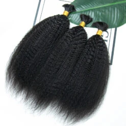 Double Drawn Burmese Kinky Straight Human Hair Bulk