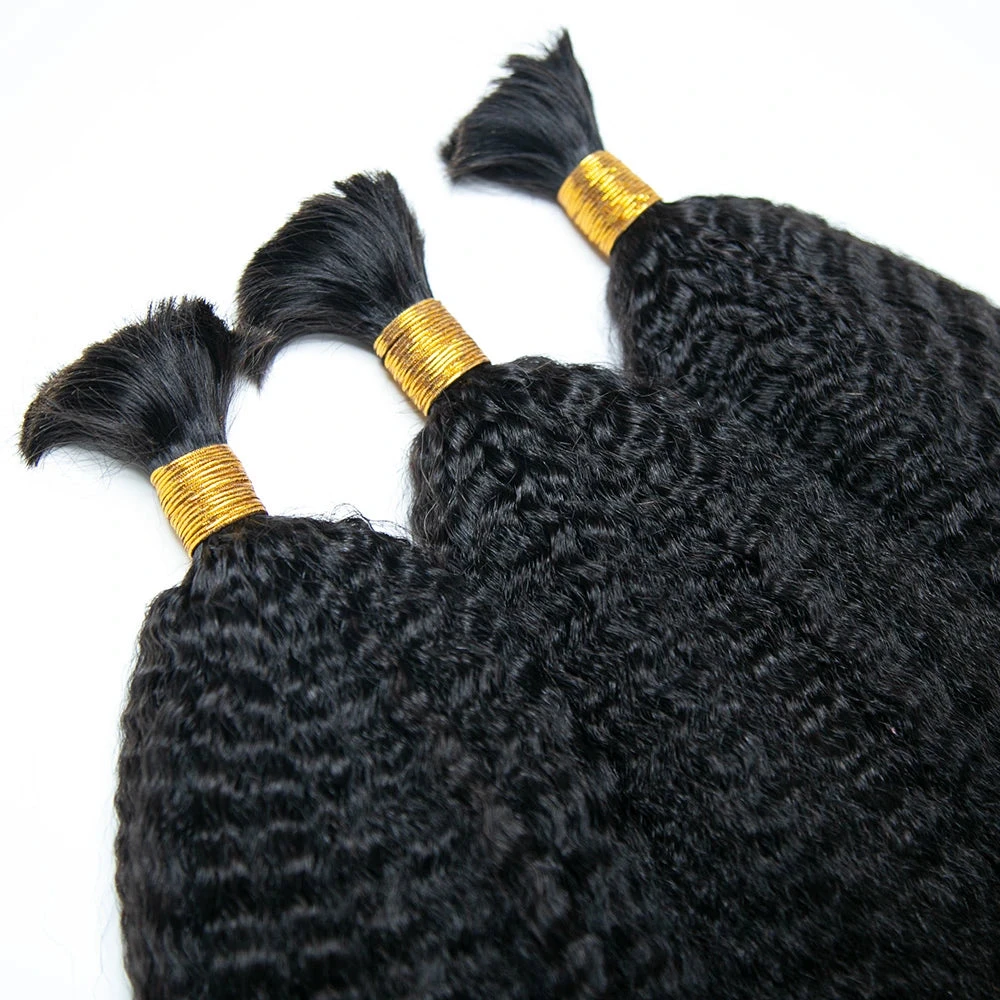 Double Drawn Burmese Kinky Straight Human Hair Bulk 4 Double Drawn Burmese Kinky Straight Human Hair Bulk - Image 2