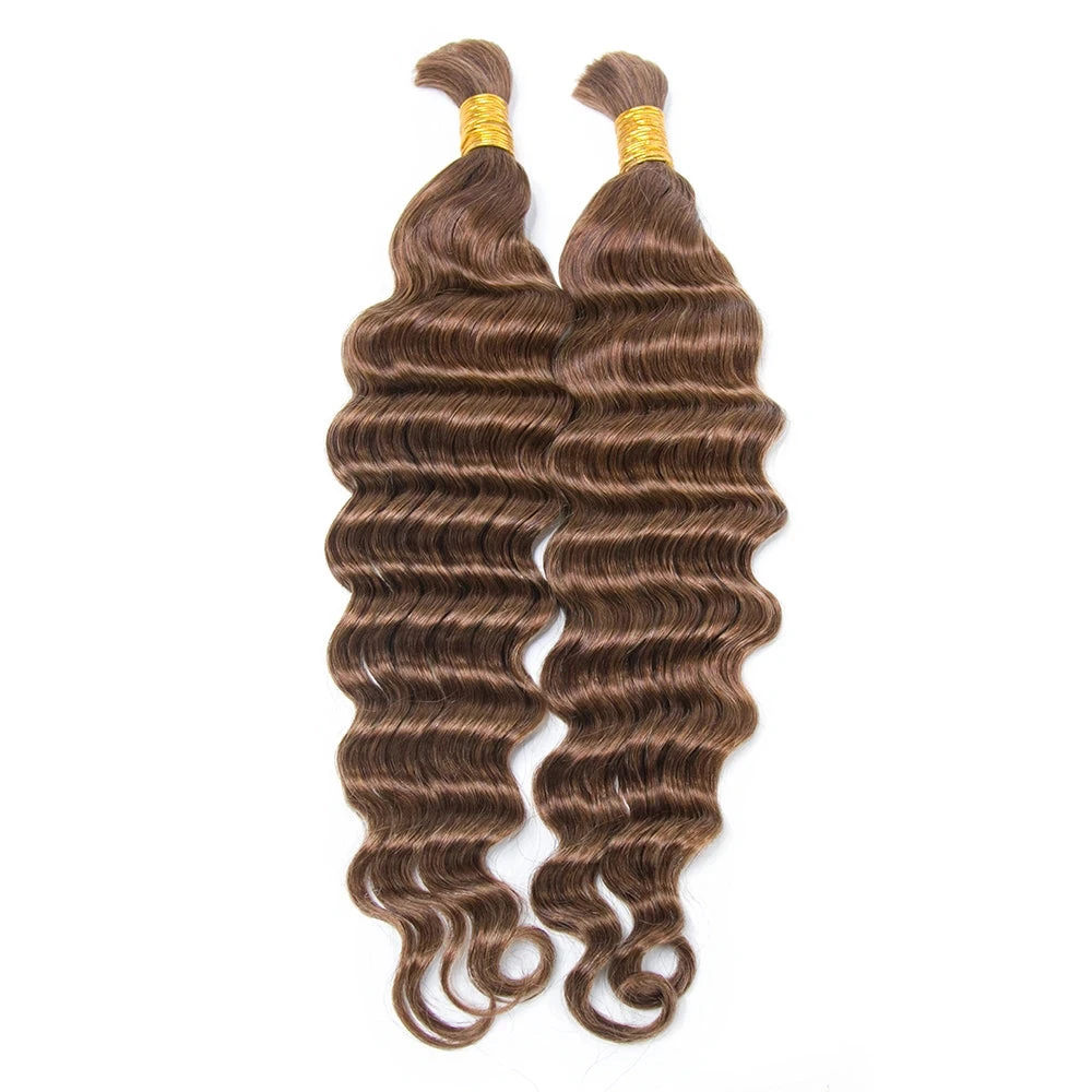 #30 Light Brown Loose Deep Wave Bulk Hair Extensions For Braiding 2 #30 Light Brown Loose Deep Wave Bulk Hair Extensions For Braiding