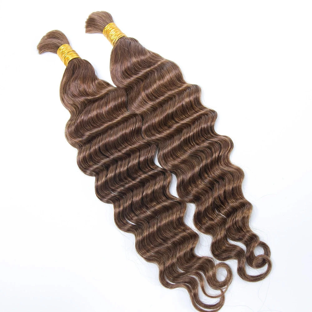 #30 Light Brown Loose Deep Wave Bulk Hair Extensions For Braiding 3 #30 Light Brown Loose Deep Wave Bulk Hair Extensions For Braiding - Image 2