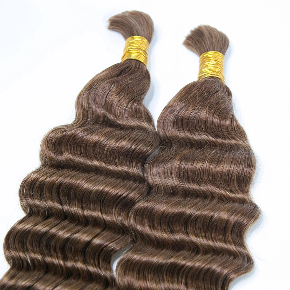 #30 Light Brown Loose Deep Wave Bulk Hair Extensions For Braiding 4 #30 Light Brown Loose Deep Wave Bulk Hair Extensions For Braiding - Image 3