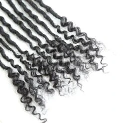 Human Hair Loc Extensions With Curly Ends- Natural Black #1B 14 Human Hair Loc Extensions With Curly Ends- Natural Black #1B -Hot Lingerie Hub LocExtensionswithCurlyEnds