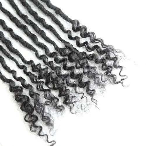 Human Hair Loc Extensions With Curly Ends- Natural Black #1B -Hot Lingerie Hub LocExtensionswithCurlyEnds