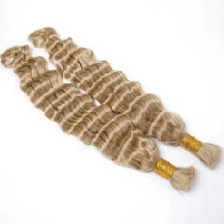#27 Honey Blonde Loose Deep Wave Bulk Hair Extensions For Braiding -Hot Lingerie Hub Loose Deep Wave Bulk Hair Extensions for Braiding
