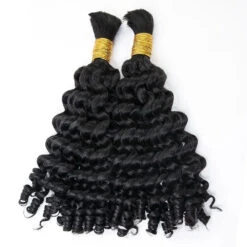Loose Curly Bulk Hair Extensions For Braiding -Hot Lingerie Hub Natural Color Loose Curl Bulk Hair