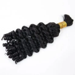 Loose Curly Bulk Hair Extensions For Braiding -Hot Lingerie Hub Natural Color Loose Curls Bulk Hair for Braiding