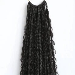 Crochet Boho Box Braids With Human Hair Curls -Hot Lingerie Hub Pre madeBoxBraidsBohoStyle