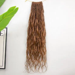 Pre-looped Light Auburn Human Hair Crochet Boho Locs With Body Wave Curls -Hot Lingerie Hub Quick Crochet Boho Locs