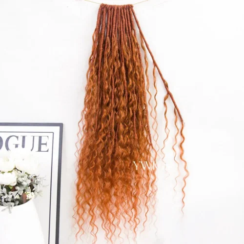 #350 Solid Ginger Crochet Boho Locs With Human Hair Curls 17 #350 Solid Ginger Crochet Boho Locs With Human Hair Curls -Hot Lingerie Hub Solid Ginger Crochet Boho Locs with Human Hair Curls