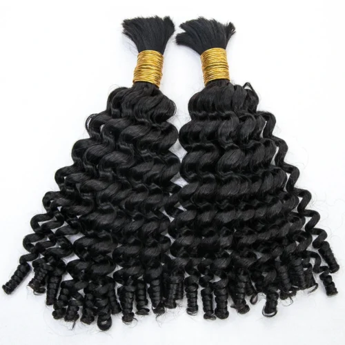 Spiral Curl Bulk Hair Extensions For Braiding -Hot Lingerie Hub Spiral Curl Bulk Hair Extensions for Black Woman