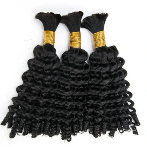 Spiral Curl Bulk Hair Extensions For Braiding -Hot Lingerie Hub Spiral Curl Bulk Hair for Black Woman with Good Quality