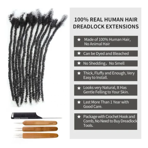 Textured Dreadlock Extensions Human Hair - Natural Black #1B -Hot Lingerie Hub TEXTUREDDREADLOCKEXTENSIONS