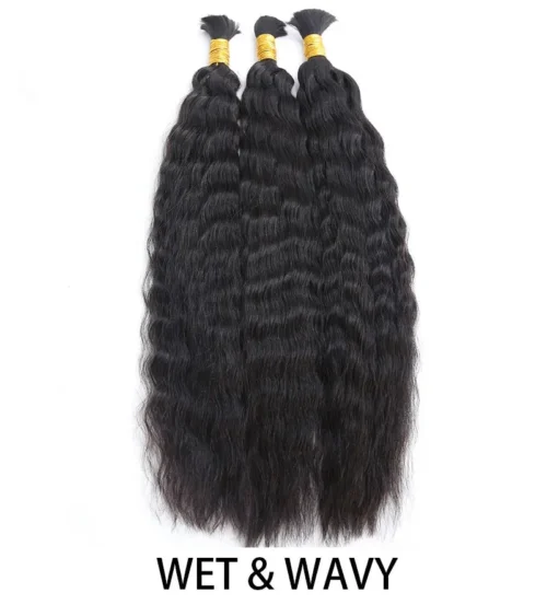 Wholesale - Bulk Hair Extensions For Braiding (Price For 1 Bundle) -Hot Lingerie Hub WETANDWAVYBULKHAIR 1