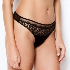 Abbie Black Eyelash Lace Knickers