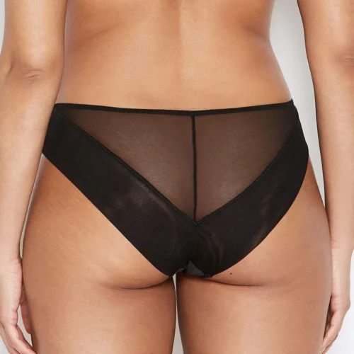 Abbie Black Eyelash Lace Knickers -Hot Lingerie Hub abbie black lace seamless knickers back
