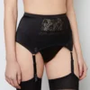 Abbie Black Lace High Waist Suspender Belt -Hot Lingerie Hub abbie suspender black side